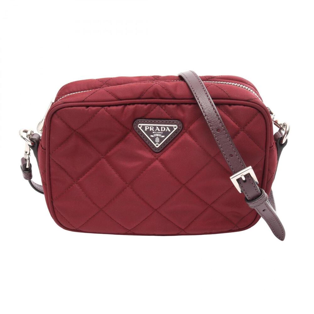 Prada PRADA Shoulder Bag Handbag Nylon Saffiano Leather Women's Bordeaux BT1028